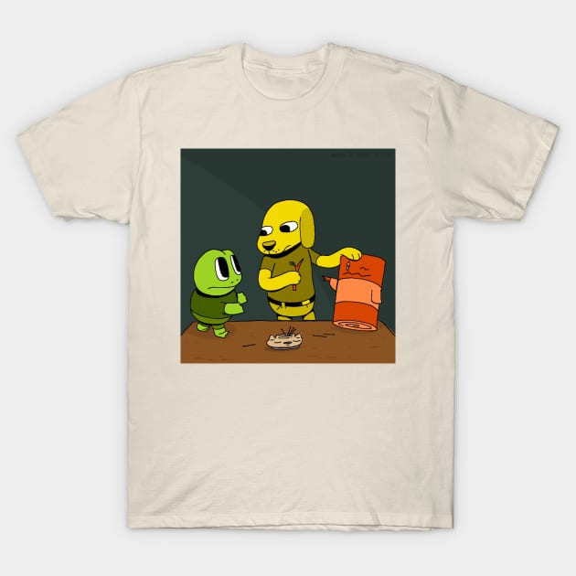 Frog Dog Log - Caravaggio T-Shirt by jareddweiss